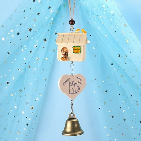 

Christmas Hanging Decorations Cartoon Resin Tree House Wind Chime Bells For Christmas Party Pendants Home Craft Ornaments