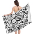 thumbnail image 3 of Yibo Motorcycle Theme Towel Quick Dry Ultra Absorbent Towel Lightweight Shower Towel for Bathroom Outdoor Swimming, 3 of 9