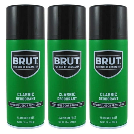 Brut Deodorant 10oz Aerosol Classic Scent (Pack of 3)