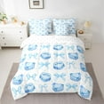 thumbnail image 2 of jejeloiu Cute Bowtie Bow 7-Piece Bedding Comforter Set,Kawaii Cake Dessert King Bedding Sets For Girls Kids Reversible, 2 of 8