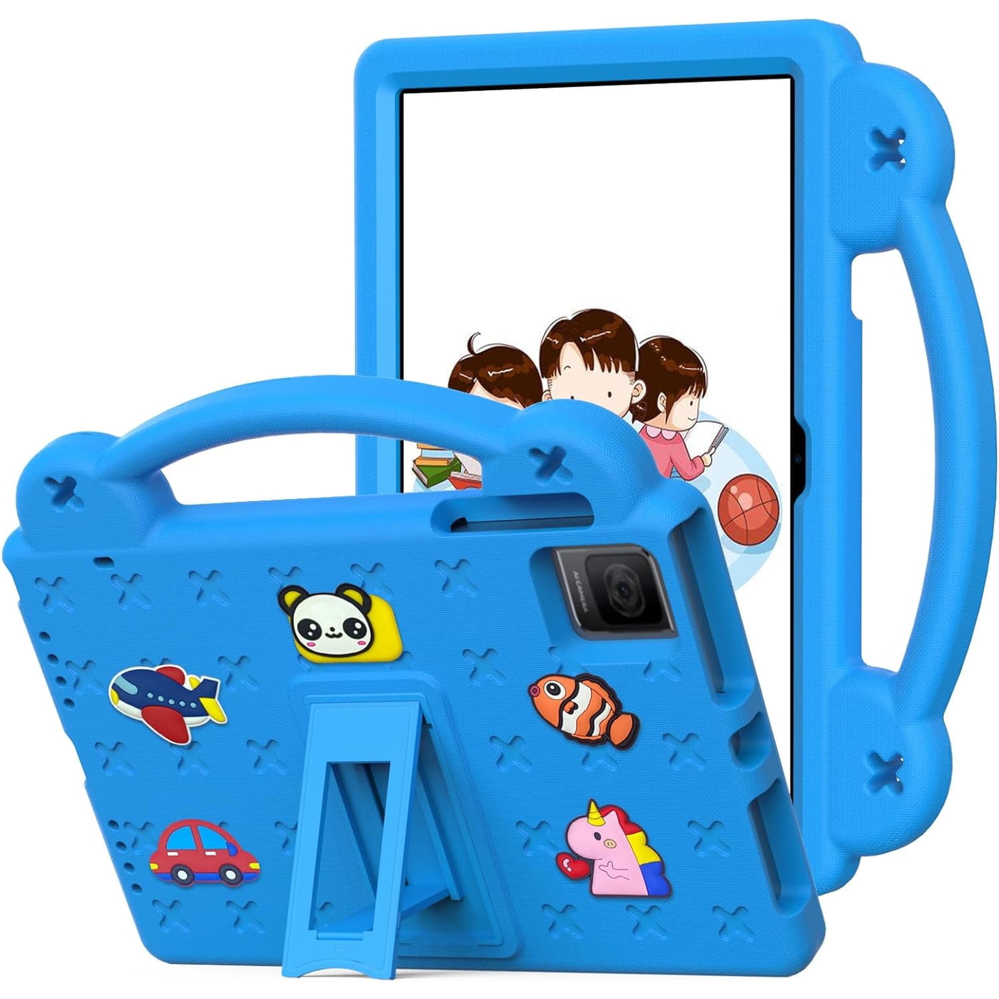 Golden Sheeps 10.1" Shockproof Convertible Handle Stand Tablet Case, with Accessories Included, Blue