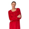 thumbnail image 3 of Aria Women’s Knit Velour Long Sleeve Square Neck Nightgown with Pockets, Sizes XS-5X, 3 of 6
