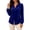 Dark Blue, variant on Velvet Collared Blouses for Women Lightweight Soft Long Sleeve Solid Color Tops Loose Dressy Front Hem Split Fall Shirts S