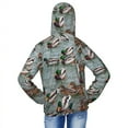 thumbnail image 4 of Pofeuu Mallard Ducks Swimming Print Kids Active Zipper Sun Protection Jacket Boys Girls Hooded Cooling Shirt Pockets Fishing Running Outdoor-Medium, 4 of 7