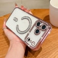 thumbnail image 2 of Magnetic Glitter Diamond for iPhone 17 Pro Max Case[Compatible with MagSafe]Glitter Rhinestone Diamond Camera Lens Protector Plated, Clear Slim Military Drop Shockproof Cover for Women, 2 of 6