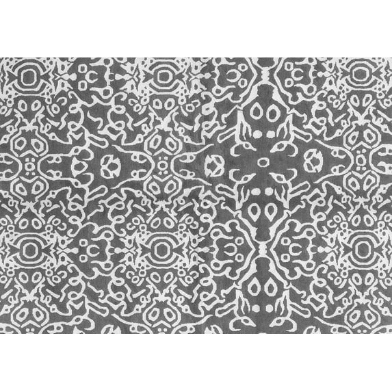 Ahgly Company Indoor Rectangle Abstract Gray Modern Area Rugs, 5' x 7'