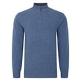 thumbnail image 1 of Peter Gribby 100% Lambswool Plain Quarter Zip with Leather Zip Pull, 1 of 1