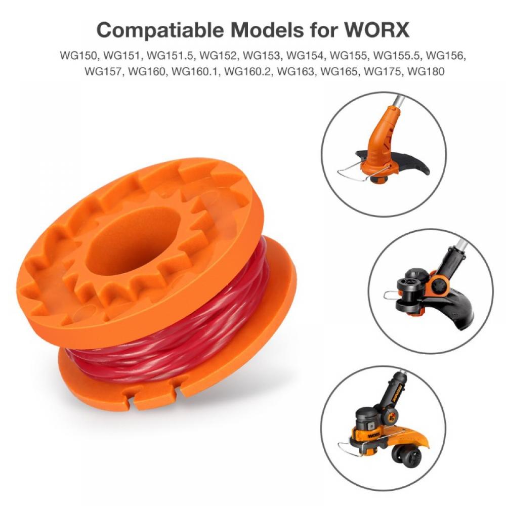 Weed Eater String for Worx,Replacement Trimmer Spool Line for Worx, Trimmer Line Refills 0.065 inch for Worx,Suitable for Worx Weed Eater,10 Pack,9 Pack Grass Trimmer Line,1 Trimmer Cap - image 2 of 8