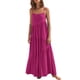 thumbnail image 2 of Vestido largo con tirantes finos para mujer - Pareo estampado para la playa - Vestido camisero holgado de poliéster - Ropa informal de verano, 2 of 6