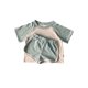 thumbnail image 1 of Guardurnaity Conjunto de pantalones cortos de camiseta de diseño Simple para niños, fiesta de verano para niños y niñas, Kit de pantalones de conjuntos de ropa Azul 90cm, 1 of 6