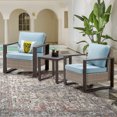 thumbnail image 2 of Meetleisure 3 Pieces Outdoor Patio Bistro Set with Removable Cushions, Sky Blue, 2 of 8
