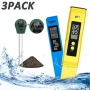 TIFOR PH Meter,TDS PPM Meter,Soil PH Tester, PH/EC Digital Kit,3 Pack