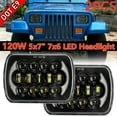thumbnail image 1 of Pair 7x6" 5x7" LED Headlight Halo DRL Turn Signal For Jeep Wrangler YJ Cherokee XJ MJ, 1 of 9