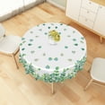 thumbnail image 4 of Nanqianyi Eucalyptus Leaves Round Tablecloth 70 Inch, Green Waterproof Table Cover for Party Picnic, 4 of 9