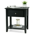 thumbnail image 4 of Gymax 2 Pcs Table de Chevet Canapé Table d'Appoint avec Tiroir de Rangement Étagère Inférieure Noir, 4 of 7