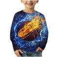 thumbnail image 2 of YLSDY Savings Boys Casual Long Sleeve T-Shirts Kids Spring Pullover Tops Funny Flame Basketball Graphic Tees Shirt Soft Spring Tshirts Dark Blue 7 Years, 2 of 6