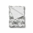 thumbnail image 2 of Motorcycle Soft Flannel Fleece Throw Blanket, Realistic Grayscale Illustration of Classic Motorcycles Many Details, Cozy Plush for Indoor and Outdoor Use, 50" x 60", Grey White Black, by Ambesonne, 2 of 6