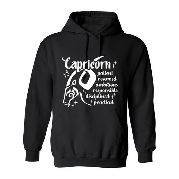 Capricorn Patient Reserved Ambitious Responsible Disciplined Practical Sarcastic Humor Novelty Funny Men's Hoodies