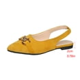thumbnail image 5 of ZunFeo Womens Mustard Yellow Pointed Toe Flats - Low Heel Slingback Buckle Shoes, Comfortable Casual & Dress Flats for Women Size 7.5, 5 of 9