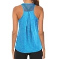 thumbnail image 3 of Workout Tops for Women Loose fit Racerback Tank Tops for Women Mesh Backless Muscle Tank Running Tank Tops Blue XXL, 3 of 5
