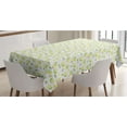 thumbnail image 1 of Summer Tablecloth, Themed Citrus Snails Shells in the Shape of Lemon Slices Fresh, Rectangle Satin Table Cover Accent for Dining Room and Kitchen, 52" X 70", Lime Green Yellow White, by Ambesonne, 1 of 2