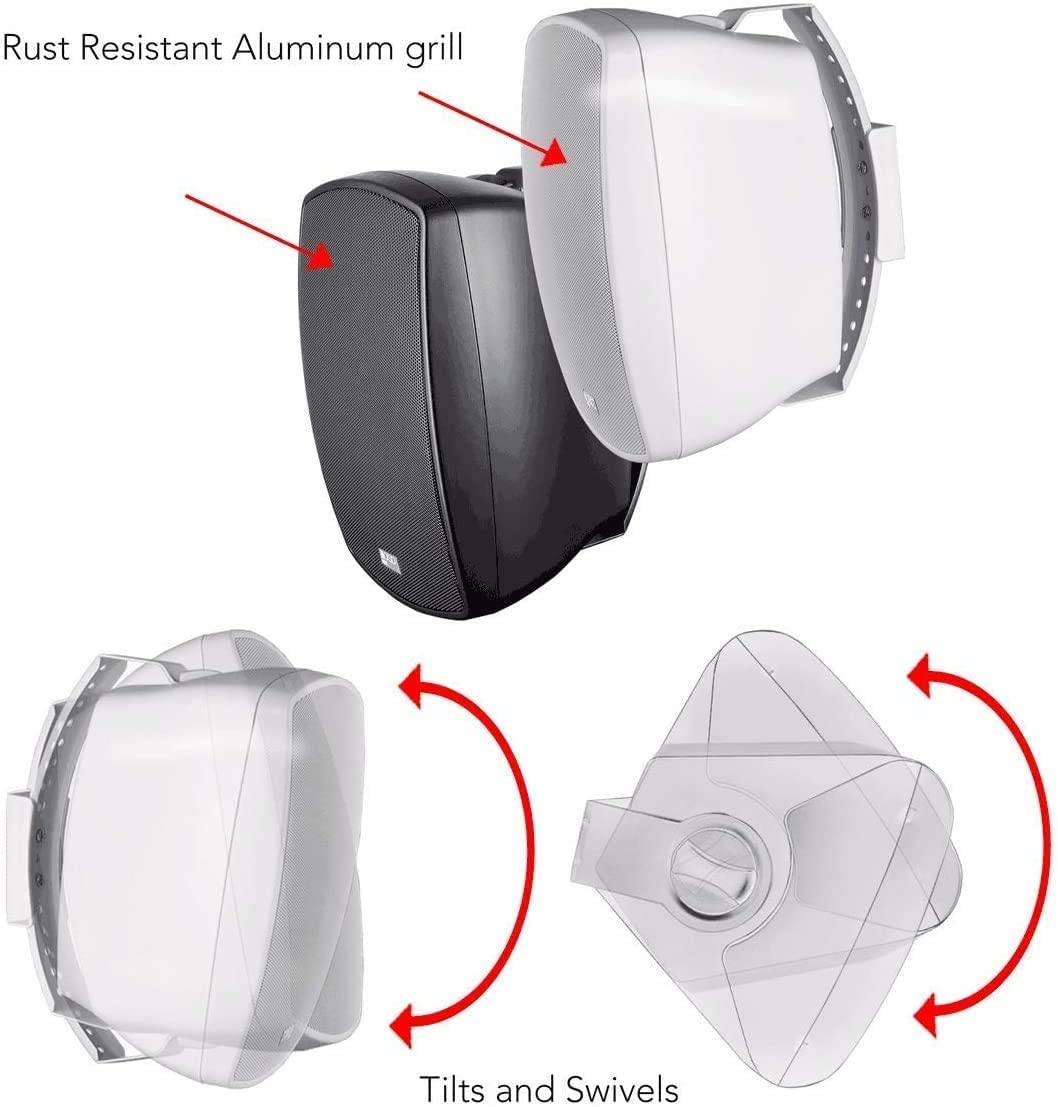 BTP650 Wireless 6.5" Bluetooth 2-Way Outdoor Patio Speaker Pair Composite Resin Low Resonator Cabinet IP67 Waterproof Power Supply (White) - image 3 of 8