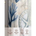 thumbnail image 6 of Sky Blue Coral Sheer Curtains 96 Inch Long 2 Panels, Retro Starfish Coastal Summer Shell Light Filtering Rod Pocket Curtains, Sheer Voile Drapes for Living Room Bedroom, 52"x96", 6 of 8
