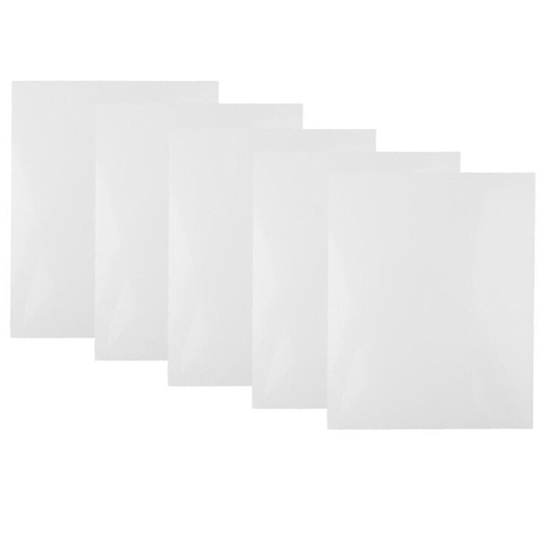5 Pcs ABS Styrene Plastic Flat Sheet Plate 0.5mm-2mm X 120mm X 60mm White 