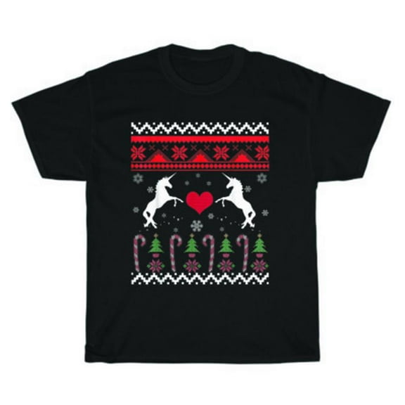 Velto Unicorn Happy Holiday Sweater Holiday Xmas Pajama Party T-Shirt Unisex Tee Gift All Size S-5XL
