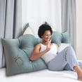 thumbnail image 3 of REK " Style Cat Ear Design Bedside Pillow Comfortable Backrest For Couch Sofa And Window Seat With Soft Large Cushion", 3 of 4