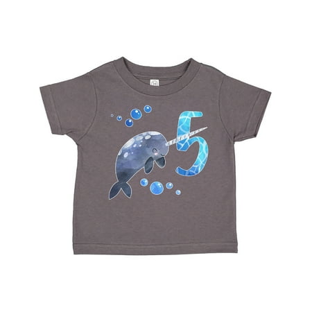 

Inktastic Cute Narwhal 5th Birthday Gift Toddler Boy or Toddler Girl T-Shirt