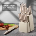 thumbnail image 3 of Vesteel Knife Block Set for Kitchen, 15-Piece High Carbon Stainless Steel Knives Set with Ergonomic Handle, Ultra-sharp & Rust Resistant, Khaki, 3 of 9