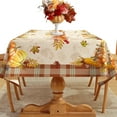 thumbnail image 6 of Rectangle Fall Tablecloth with Countryside Leaves and Pumpkins Decorations,Printed Thanksgiving Tablecloth for Harvest,Holiday and Parties Table Cover,60x120 Inch, 6 of 6