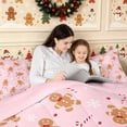 thumbnail image 4 of Erosebridal Cute Gingerbread Man Twin Comforter Sets 2pcs,Merry Christmas Bedding Set,Pink,Reversible,1 Comforter and 1 Pillowcase, 4 of 6