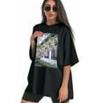 thumbnail image 3 of Plus Size Shirt for Women Oversized Black Tops for Women Short Sleeves Shirt for Women Spring T Shirt Crewneck Shirt for Women M, 3 of 5