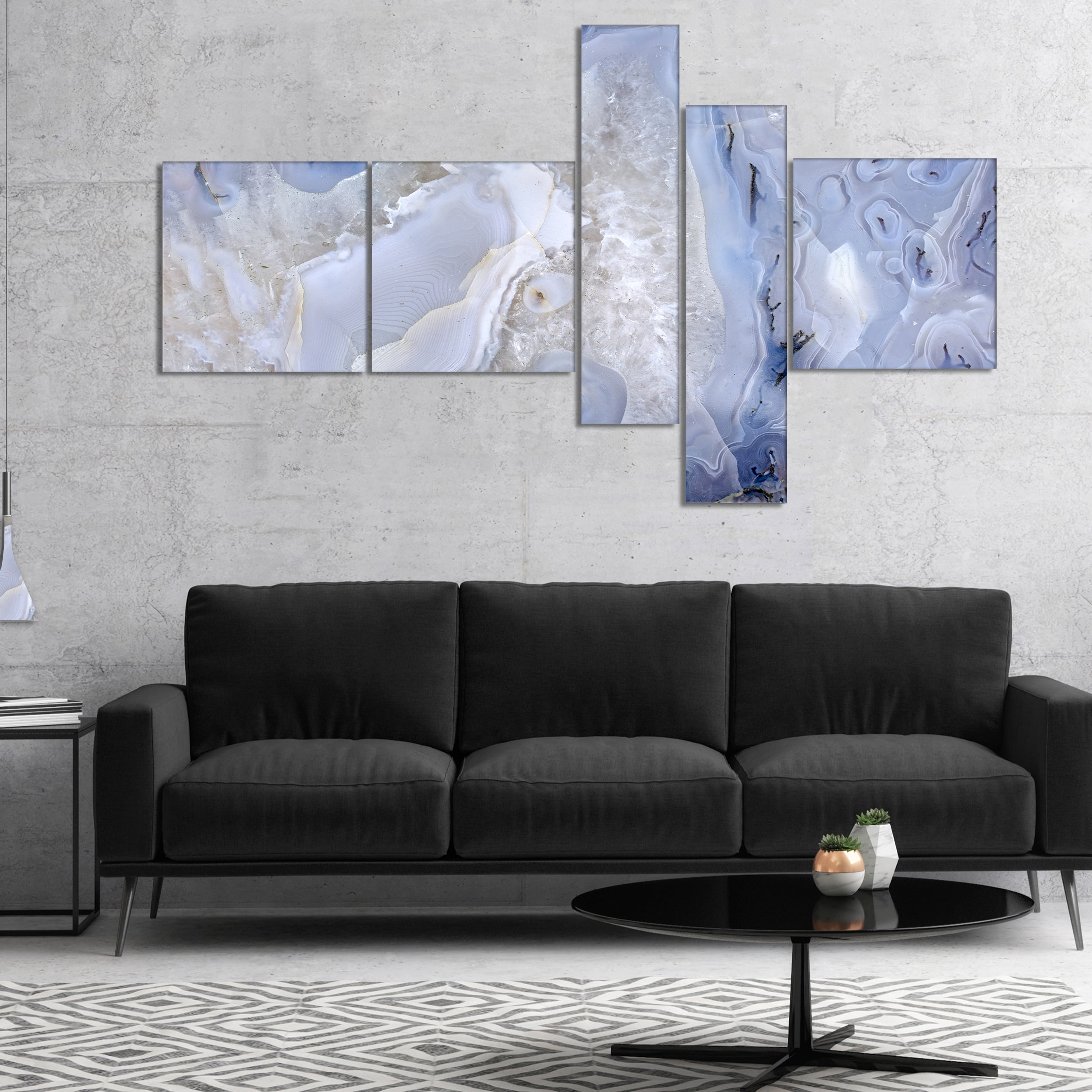 Designart 'Agate Stone Background ' Abstract Canvas Wall Art Print