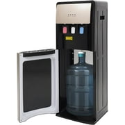 Bottom Loading Water Dispenser，Water Dispenser with 3 Temperatures with Hot, Room & Cold Spouts ，Floor Standing Water Cooler for 3- or 5-Gallon Jug Bottle (Champaign Gold)