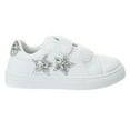 thumbnail image 6 of Kensie Girl Girls Glitter Hook and Loop Casual Sneakers, Toddler and Little Kids White with Silver Stars , Size 8, 6 of 8