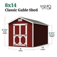 thumbnail image 3 of Little Cottage Co. 8x14 Classic Gable Shed, Outdoor Wood Storage Shed Do-It-Yourself Precut Kit, 3 of 13