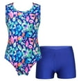 thumbnail image 4 of DPOIS Little Big Girls Mermaid Gymnastics Leotard Shorts Outfit, 4 of 6