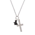 thumbnail image 2 of Delight Jewelry Resin Black Playing Cat I Set You Apart Engraved Cross Zoey Necklace, 28", 2 of 4