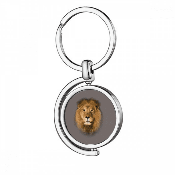 Lion Hair Ears Art Deco Fashion Rotating Keychain Metal Keyring Holder