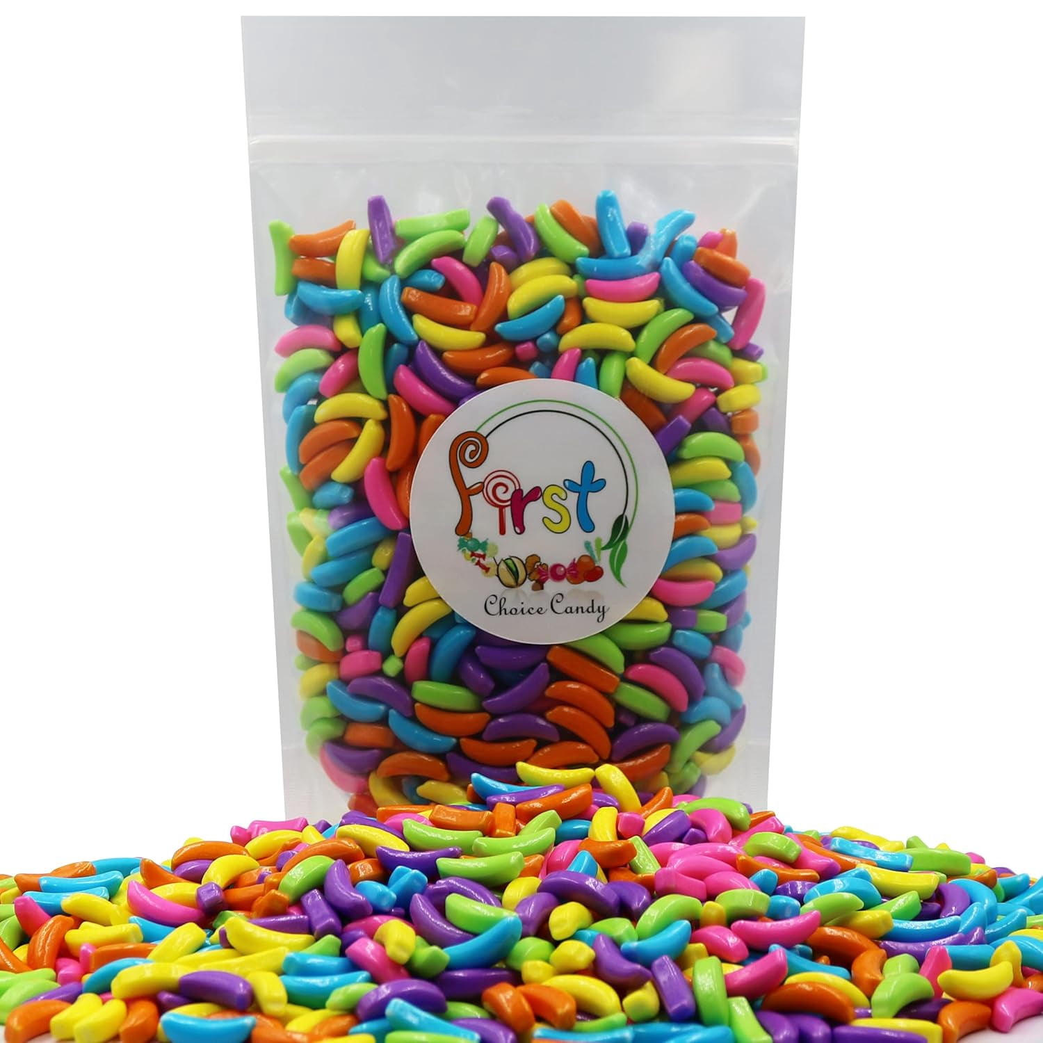 FirstChoiceCandy Silly Banana Heads Classic Hard Candy (Assorted Rainbow, 5 Pound)