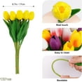 thumbnail image 2 of Pink Tulips with Stems 10 pcs Fake Tulips Soft PU Pink Flowers Artificial Faux Latex Real Touch Tulips Artificial Flowers Bouquet for Office Party Arrangement Valentines Mothers Day Decor, 2 of 5