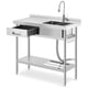 thumbnail image 1 of Space-Saving Solution 39 Inch Stainless Steel Freestanding Sink con Cajón & Faucet Built-In cm de Profundidadrain Basket & cm de Profundidadish Rack para Laundry o Garage, 1 of 7