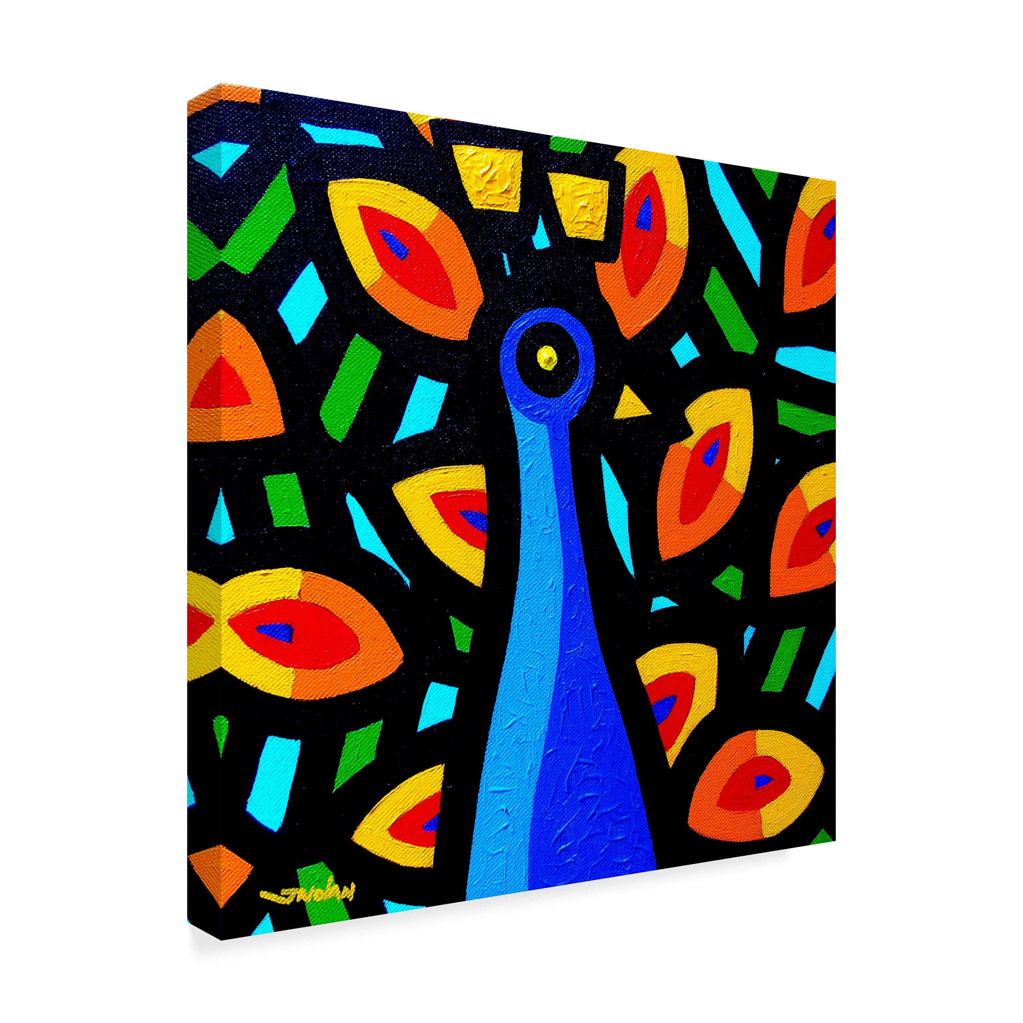 Trademark Fine Art 'Peacock Geo 3' Canvas Art by John Nolan