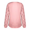 thumbnail image 4 of T-Shirt for Women Women's Loose V-neck Lace Patchwork Long Sleeved Casual T-shirt Top, 4 of 5
