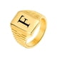 thumbnail image 1 of Anillos con iniciales de Color dorado para hombre, joyería de acero inoxidable con letras personalizadas, A-Z, sello para el dedo meñique, regalo personalizado, 1 of 4