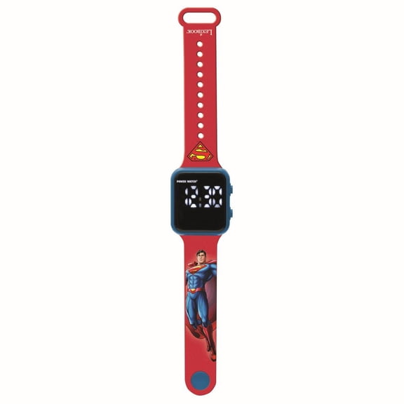 Lexibook Superman LED Digital Watch for Kids, Red/Blue