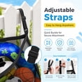 thumbnail image 4 of Tutuviw Pool Float Storage Bag,Heavy-Duty Pool Storage Bag,Foldable Swimming Pool Hanging Mesh Organizer Large Adjustable Net for Inflatables Balls Toys,Floats, Football, Basketballs (Black), 4 of 6